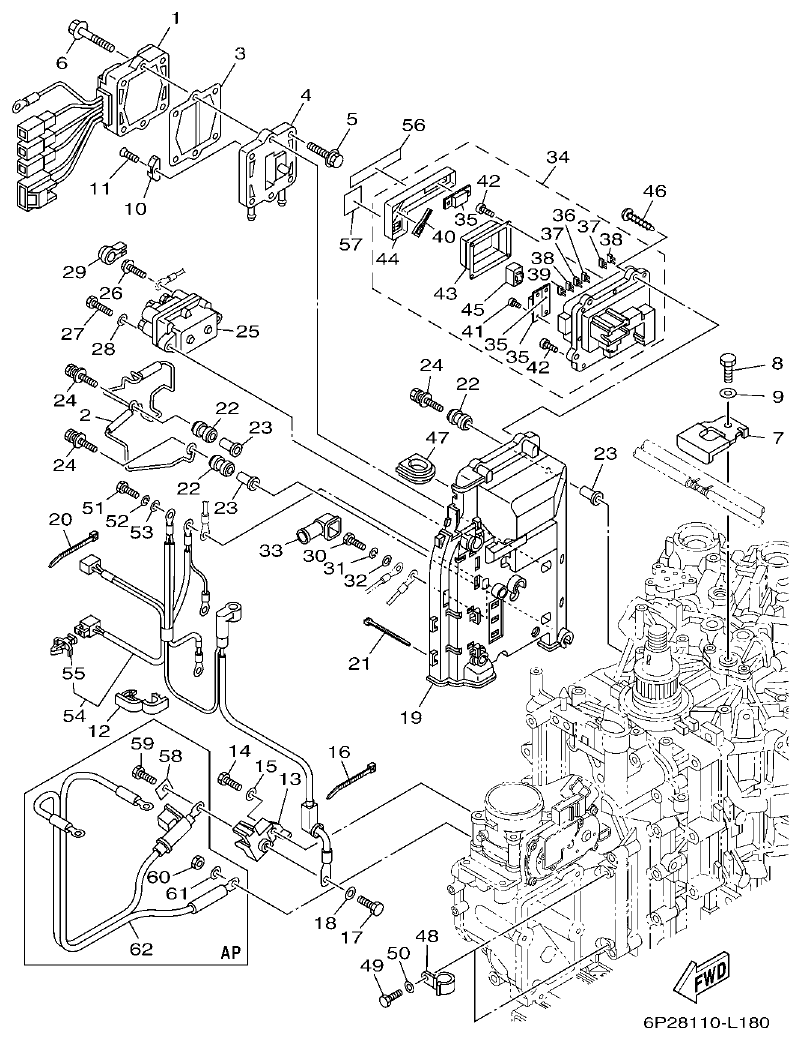 Yamaha F250GET, FL250GET ELECTRICAL 2 parts diagram